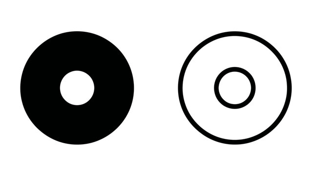 Contrast Circles: Two minimalist circles, one solid black and one outlined in black on a white background, represent the concept of contrast and duality.