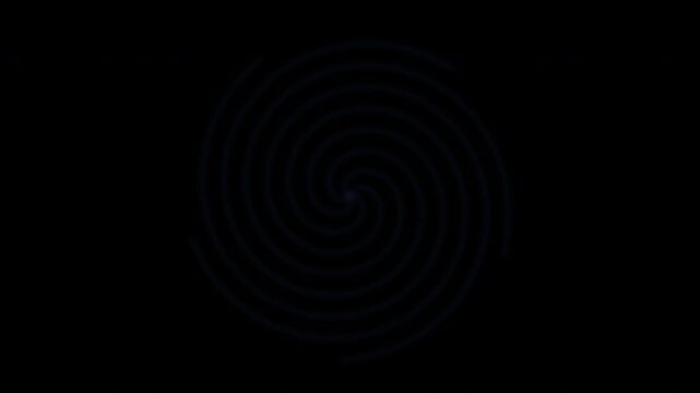 Rotating abstract spiral ink vortexes isolated on a transparent background for overlay