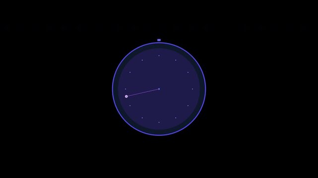 Stylized purple stopwatch icons with orbiting hands isolated on transparent background