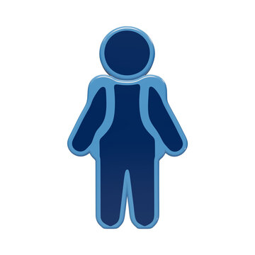 3D rendered blue backpack icon for school education and student travel concepts on a clean minimalist background isolated on a transparent background