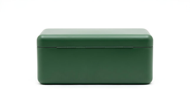 Rectangular Green Storage Box with Hinged Lid