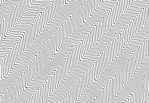 Dense Wavy Zigzag Line Pattern with Hypnotic Optical Illusion
