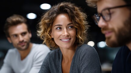 Fototapeta premium Diverse business team collaborating in a modern office environment