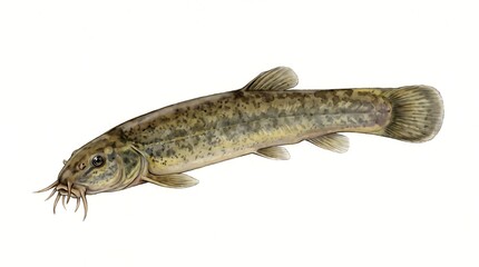 Fototapeta premium Japanese dojo loach fish watercolor on white background