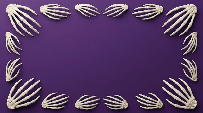 Collection of human hand skeleton models arranged in organized pattern