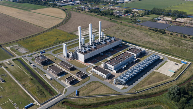 Aerial view of the Gasunie Nitrogen Plant in Zuidbroek, Netherlands