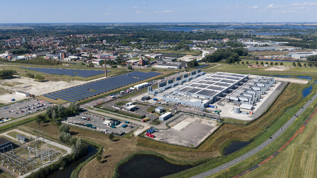 Aerial view of Hyperscale Data Center in Winschoten, Netherlands
