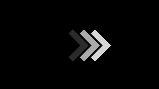 Minimalist animated triple arrow loading featuring smooth motion and progressive gradient opacity transitions for modern digital user interface and web development projects