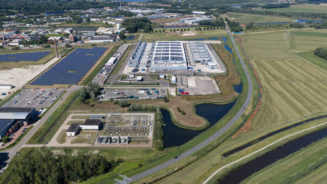 Aerial view of Hyperscale Data Center in Winschoten, Netherlands