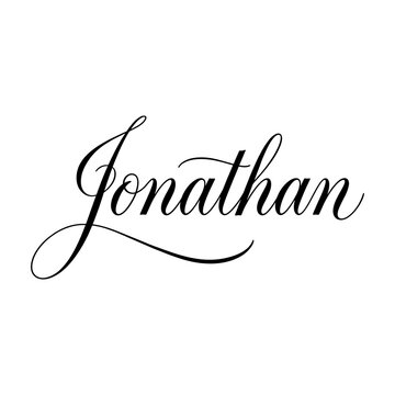 Jonathan Name Cursive Calligraphy White Background