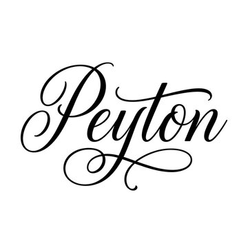 Peyton Name Cursive Calligraphy White Background