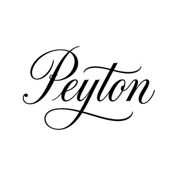 Peyton Name Cursive Calligraphy White Background