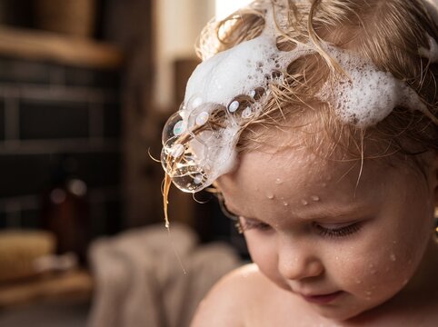Macro Texture of Toddler Haircare