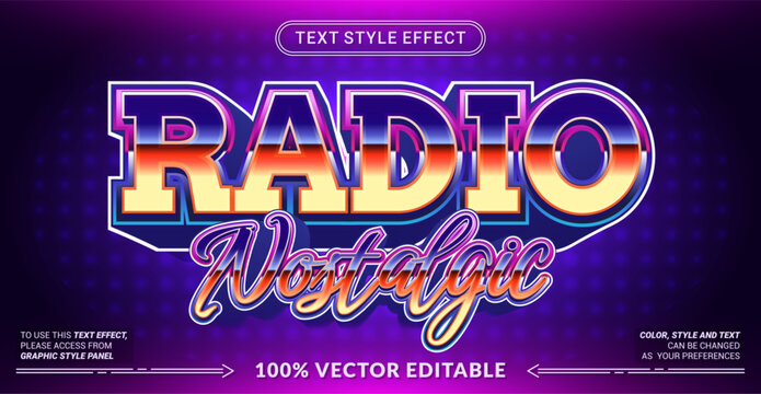 Editable text style effect - Retro Nostalgic text style theme.