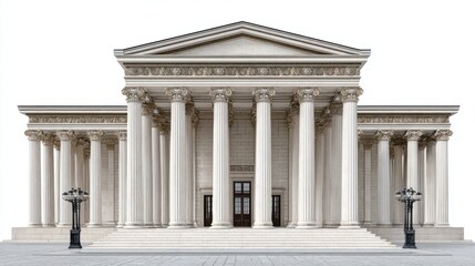 Obraz premium Majestic Neoclassical Building with Grand Columns and Steps
