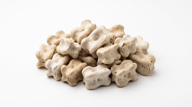 Pile of crunchy bone shaped dog treats