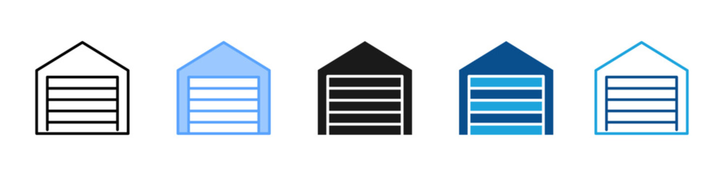 Garage web icon with multiple style collection