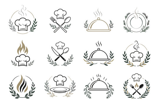 Collection of Elegant Restaurant and Chef Culinary Vector Logo Designs
