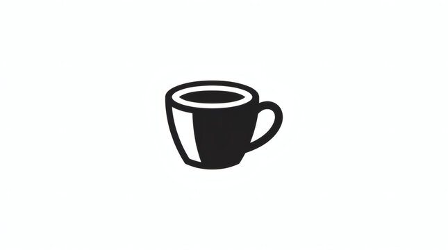 Minimalist coffee cup icon vector graphic isolated on white background for cafe beverage logo design