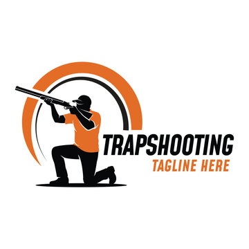 Illustration of Trapshooting Competition Logo Design Vector Illustration