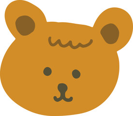 Cute cartoon bear face with brown and dark brown colors © nabilahcholila
