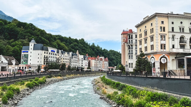 Rosa Khutor resort village in the Caucasus Mountains, Sochi