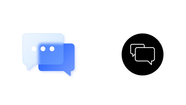 Chat icon isolated on transparent background. Modern PNG symbol for messaging, conversation, communication, live chat, apps, websites, UI and graphic design projects