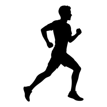 Silhouette of a running man