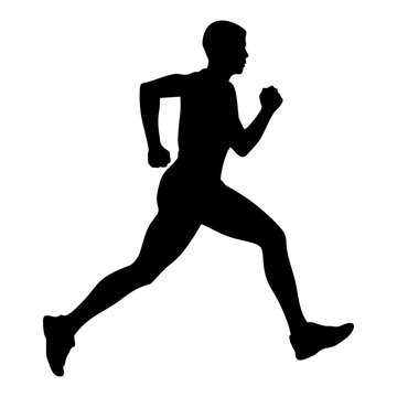 Silhouette of a running man