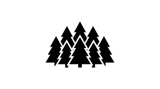 Black pine tree vector illustration isolated on white background