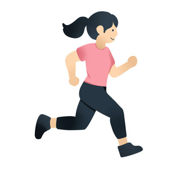 young woman running