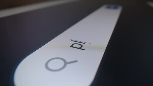 Motorized moving shot of entering a trip planning request into an artificial intelligence chatbot