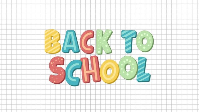 Bouncing Back to School Text Animation on a Green Screen. Classroom Presentations. Back to school concept