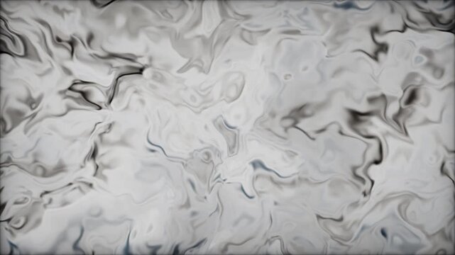 Abstract white liquid marble texture with dynamic swirling patterns in cinematic motion footage.