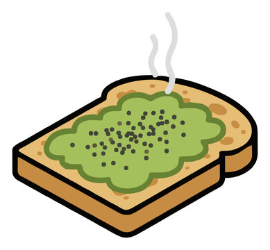 Steaming hot avocado toast isometric view isolated o.... Generative AI
