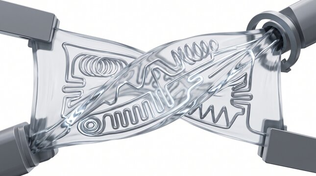 3D Engineering Diagram of Liquid Metal Microchannels in Stretchable Electronics