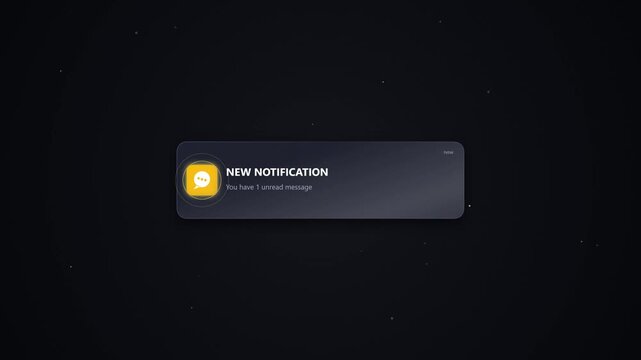 New notification message alert popup with chat icon