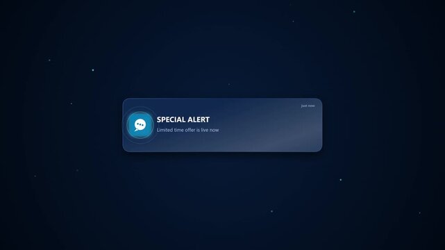 Special alert notification box with digital message icon