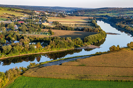 Vue a&eacute;rienne Sainte-Marie de Beauce avec les couleurs automne 
