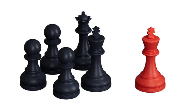 Leadership and social distancing with wooden people figure or Team of working business.Supports PNG files with transparent backgrounds.