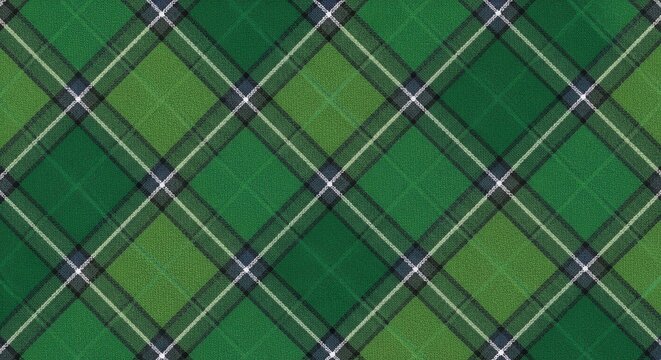 Green tartan plaid fabric texture background