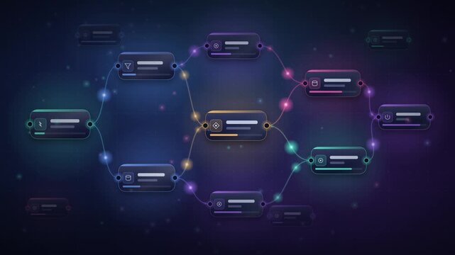 Abstract Node Workflow Background for No Code Software