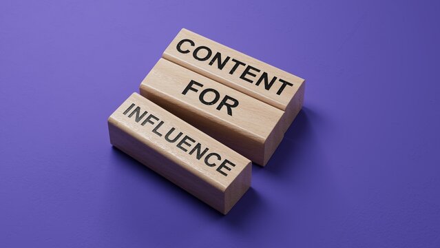 Contest for Influence symbol. wooden blocks with words Contest for Influence.Copy space.3D rendering
