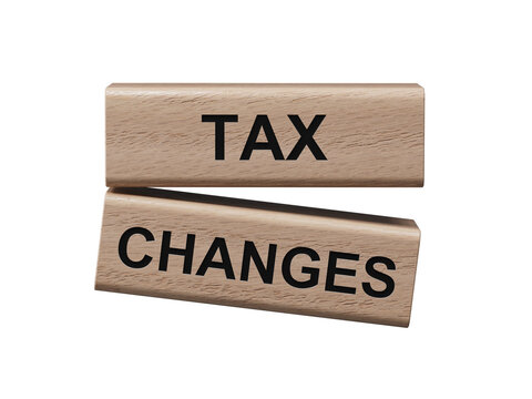 Tax changes symbol. Concept words Tax changes on wooden blocks. Business Tax changes concept. Copy space.Supports PNG files with transparent backgrounds.