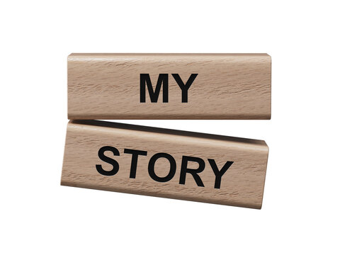 My story symbol. wooden blocks with words My storyBusiness and My story concept. wooden blocks. Copy space.Supports PNG files with transparent backgrounds.