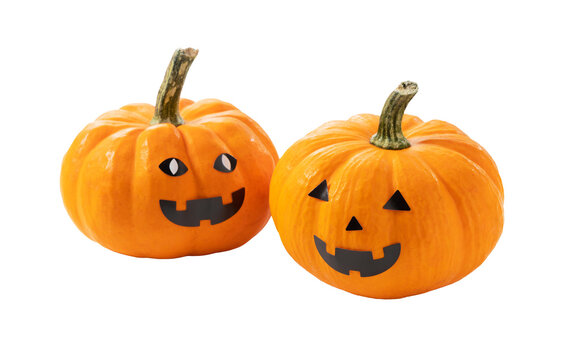 A jack-o'-lantern on a white background