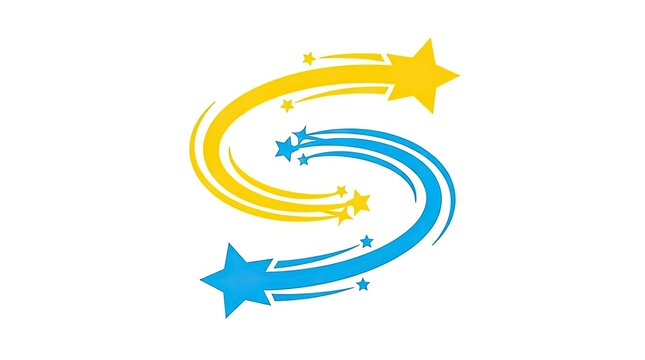 Dynamic S letter logo formed by shooting star trails