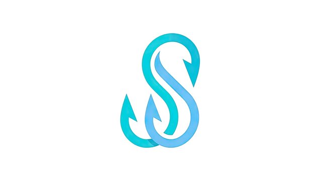 Stylized blue S letter hook logo icon.