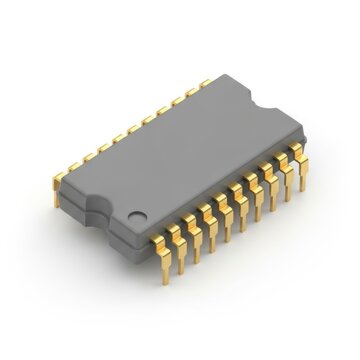 Isometric computer chip electronic component icon isolated on white background