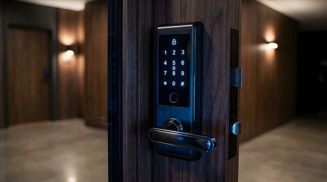 Modern electronic smart door lock with keypad